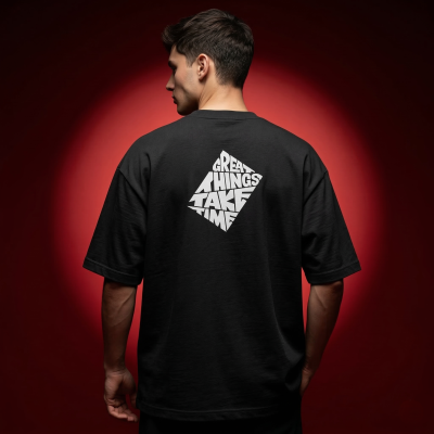 Men's Stylish Premium Drop Shoulder - Black